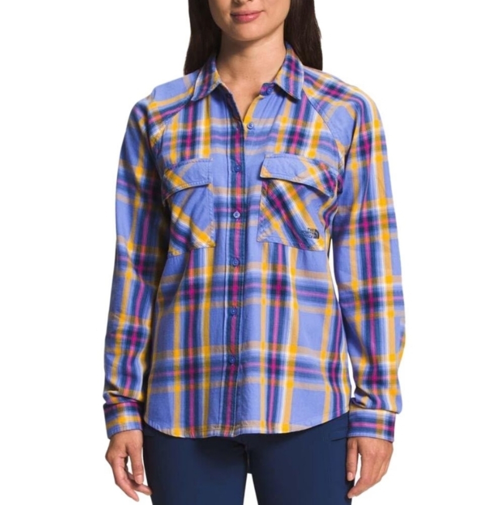 The North Face Blue and Yellow Plaid Button Down Shirt